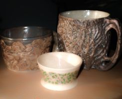 Kubeczki ceramiczne, rze�bione, Marek Pi�tkowski